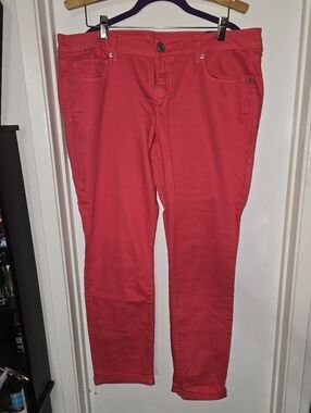 NWT American Eagle Skinny Stretch Coral Jeans Sz 18 Regular